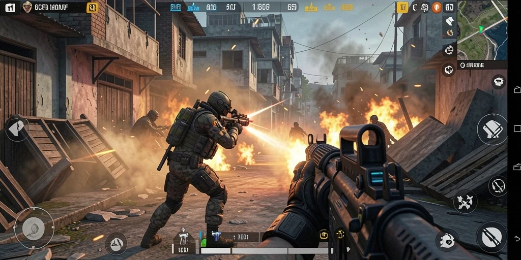 Tampilan gameplay intens di 6CF dengan efek visual memukau.