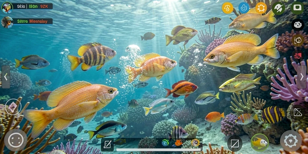 Tampilan gameplay menembak ikan yang seru dan menantang.