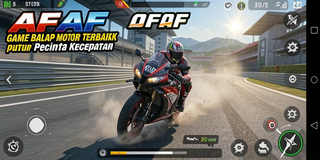 Tampilan dinamis gameplay AFAF saat balapan motor dengan grafis menakjubkan.