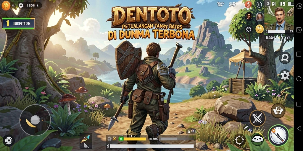 Gameplay DENTOTO yang penuh petualangan di dunia terbuka.