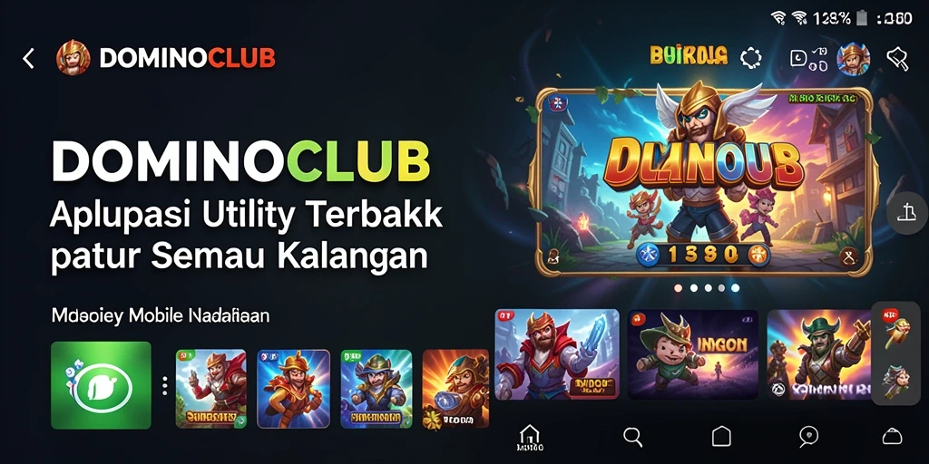 Screenshot utama dari DOMINOCLUB menampilkan antarmuka pengguna yang intuitif dan fungsional.