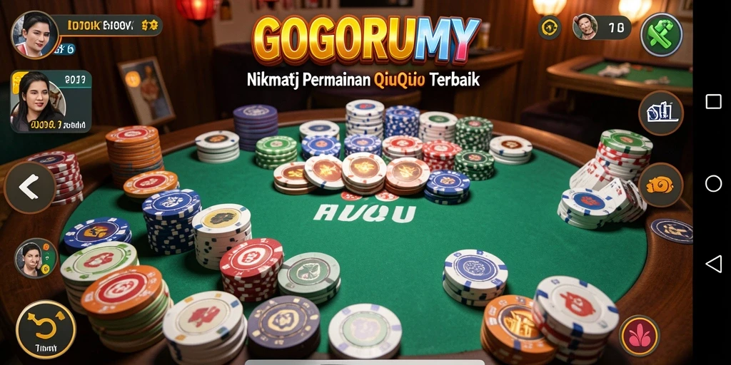 Screenshot GOGORUMMY menampilkan serunya permainan QiuQiu.