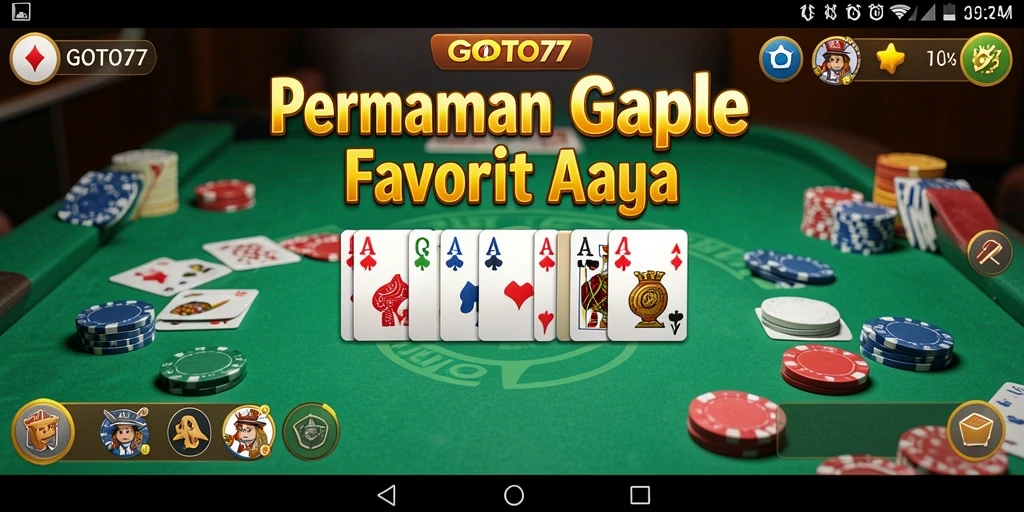 Screenshot gameplay GOTO77 yang menampilkan suasana permainan Gaple yang seru.