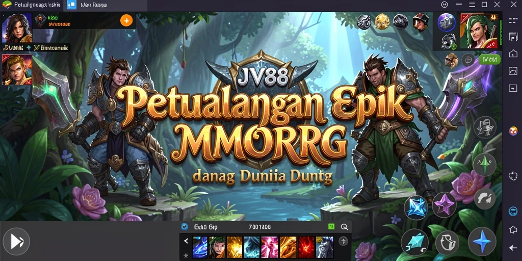Tampilan gameplay JV88 yang mendebarkan dengan aksi petualangan MMORPG.