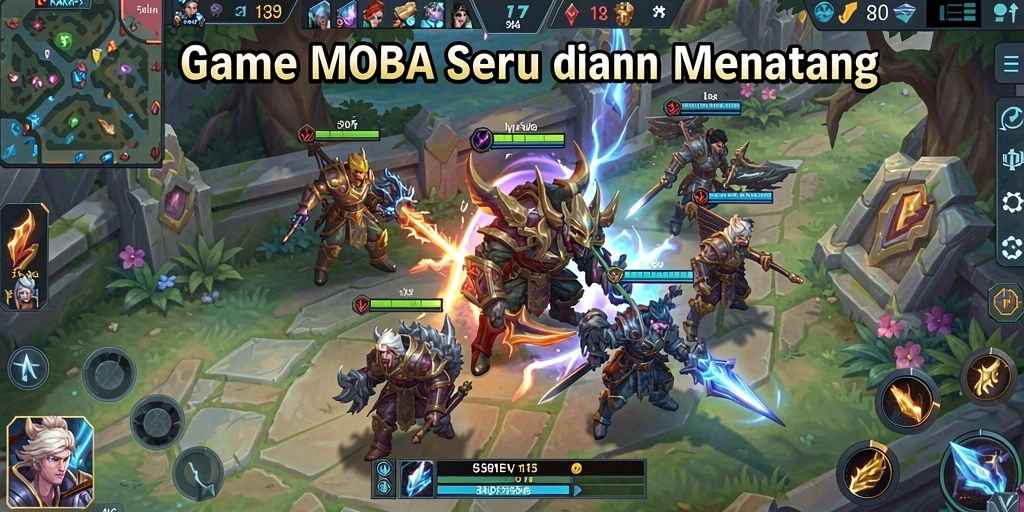 Screenshot KAKRP menampilkan pertempuran seru di arena MOBA.