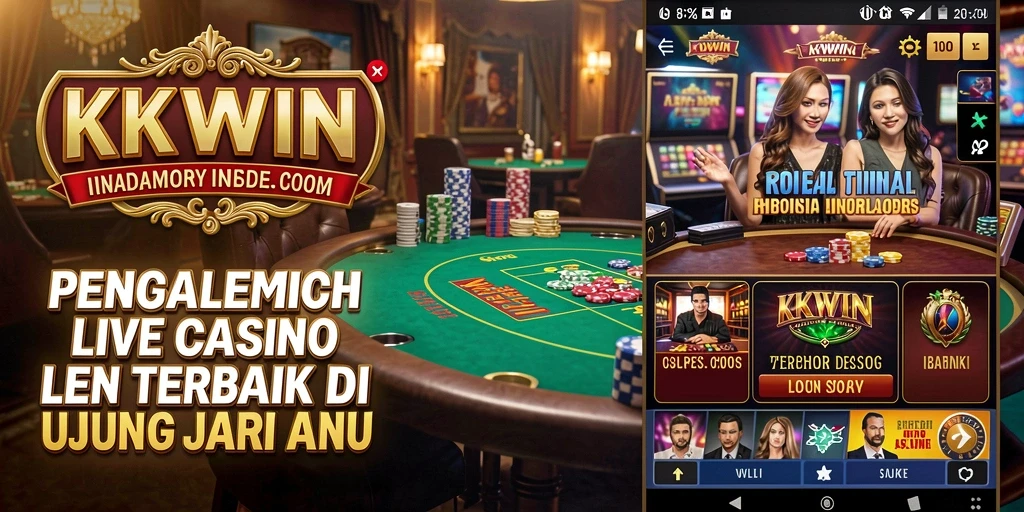 Tampilan gameplay KKWIN yang menampilkan dealer live dalam suasana kasino.