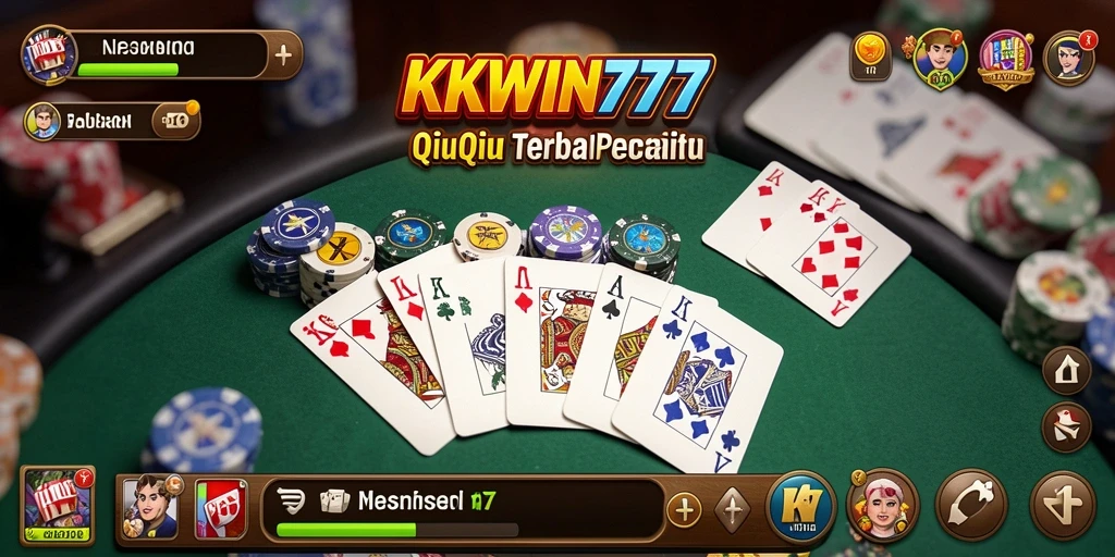 Screenshot utama KKWIN777 menampilkan gameplay intens QiuQiu.
