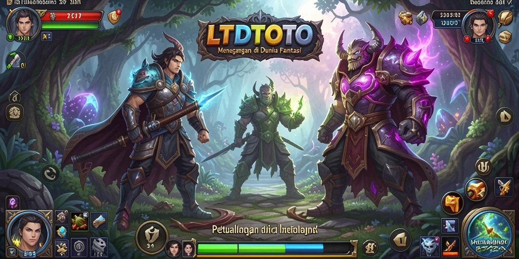 Screenshot menampilkan pemain menjelajahi dunia petualangan menawan LTDTOTO.
