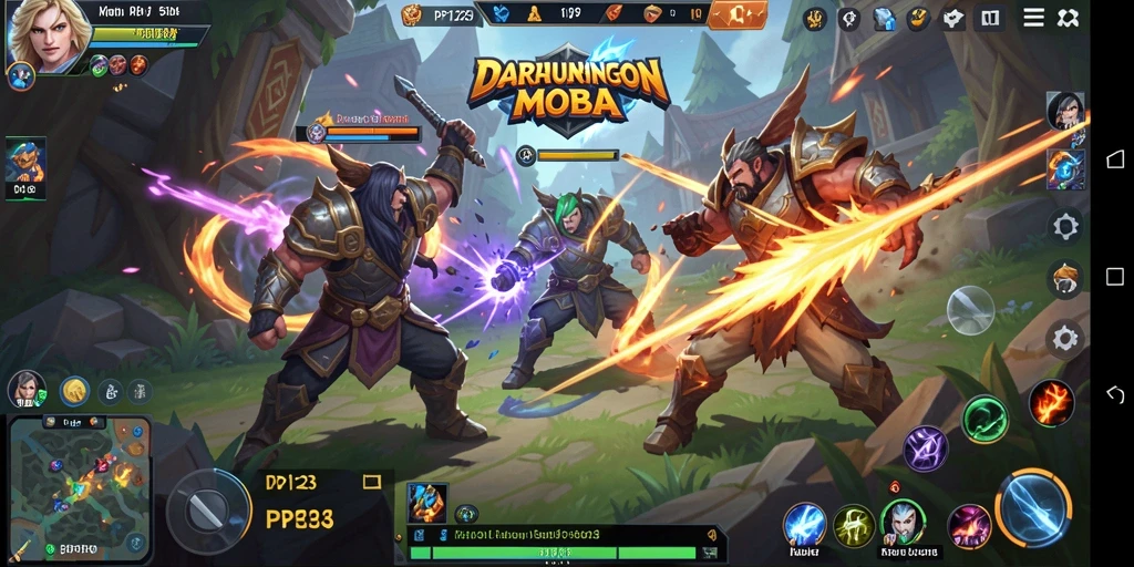 Gameplay seru PP123 dengan pertarungan strategis antar tim.