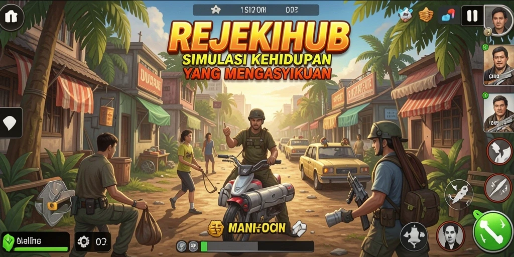 Tangkapan layar gameplay REJEKIHUB menampilkan aksi simulasi kehidupan yang menarik.