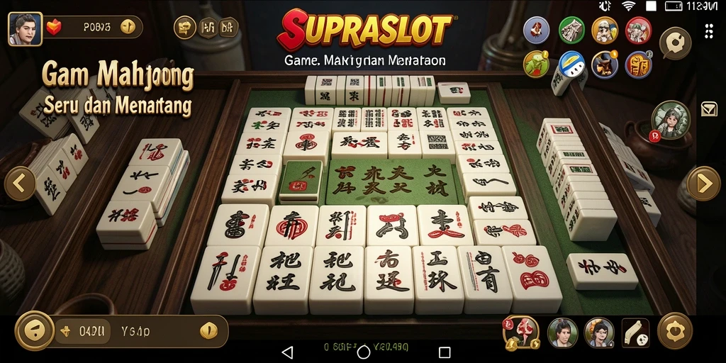 Screenshot gameplay SUPRASLOT yang menunjukkan keseruan permainan Mahjong.