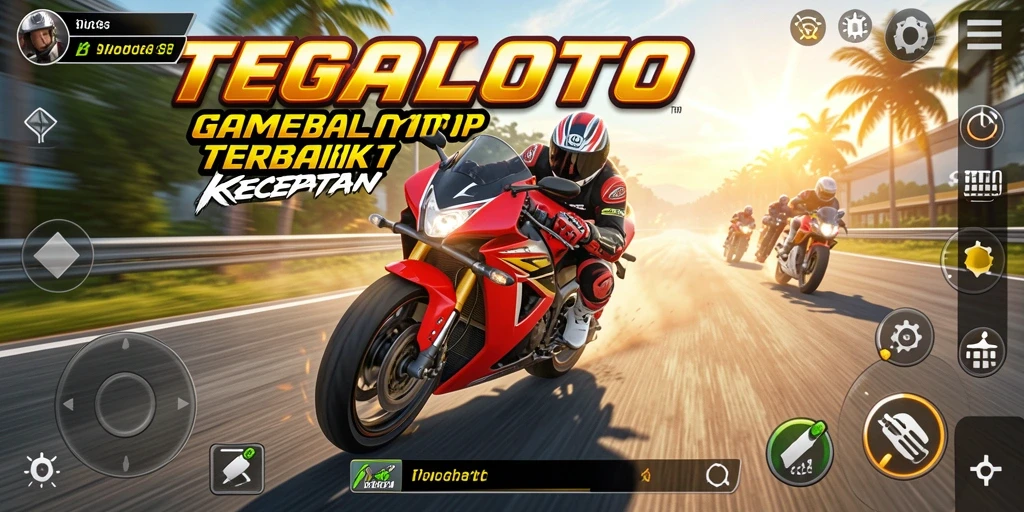 Gameplay seru di TEGALTOTO dengan pertempuran balap yang mendebarkan.