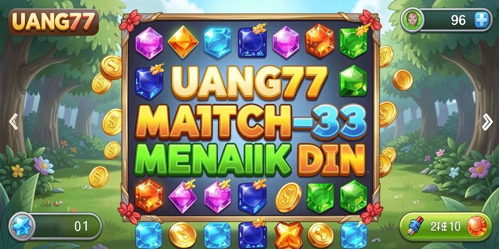 Tangkapan layar gameplay seru dari UANG77 saat mencocokkan item.