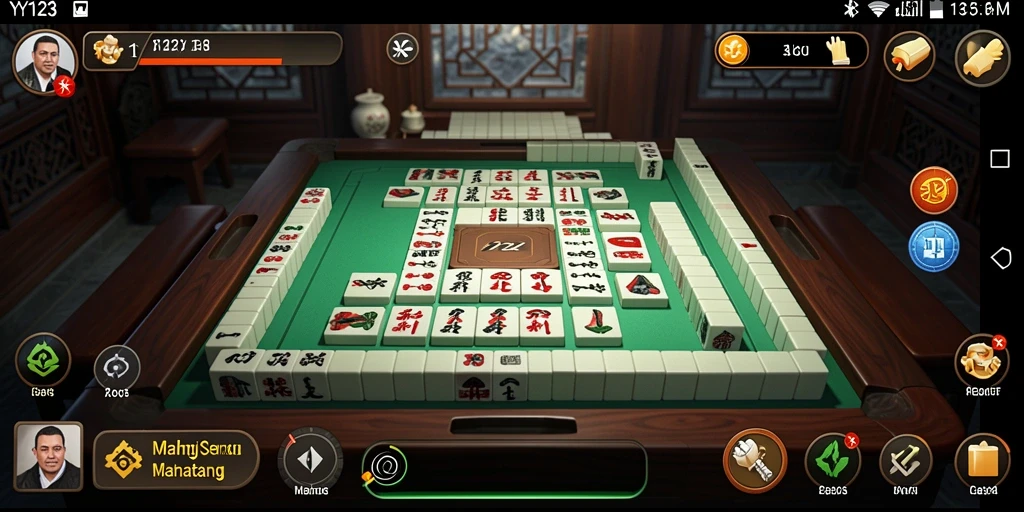 Tampilan gameplay seru dari game Mahjong YY123 yang menarik.